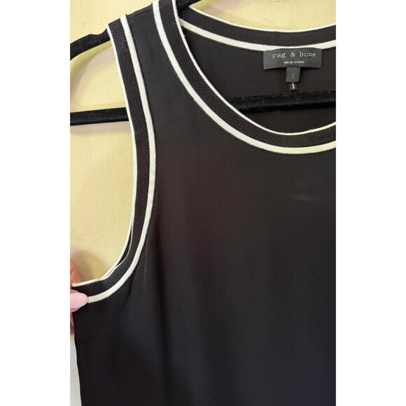 Rag & Bone Womens Sheer Navy Tank Top Nautical Size S Career Capsule Sailor Chic - Picture 7 of 16